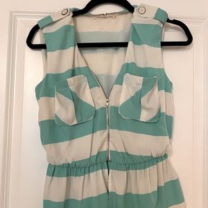 Mint and white stripe tank